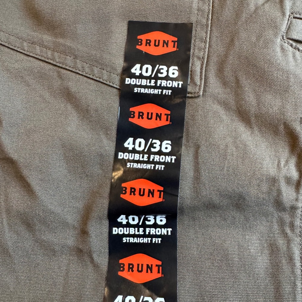 Workwear Construction 40x36 Brunt The Martin Pant Double Front Straight Brown - Picture 2 of 4